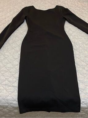 Lulu's Black Long-Sleeve Bodycon Midi Dress
